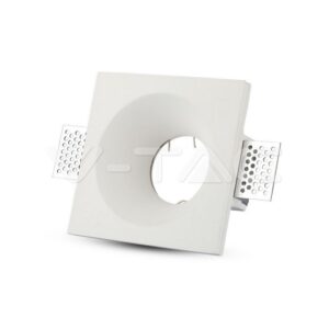 Aro/Encaixe GU10 Quadrado de Gesso Branco