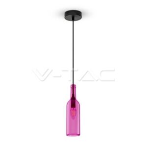 Candeeiro Vidro, Tipo Garafa – Casquilho E14 "Rosa Light"