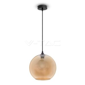 Candeeiro Vidro Globo Ambar - Casquilho E27