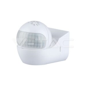 Sensor de Movimento Infravermelho Cabeça Móvel Branco de Parede 800W 12m 180°
